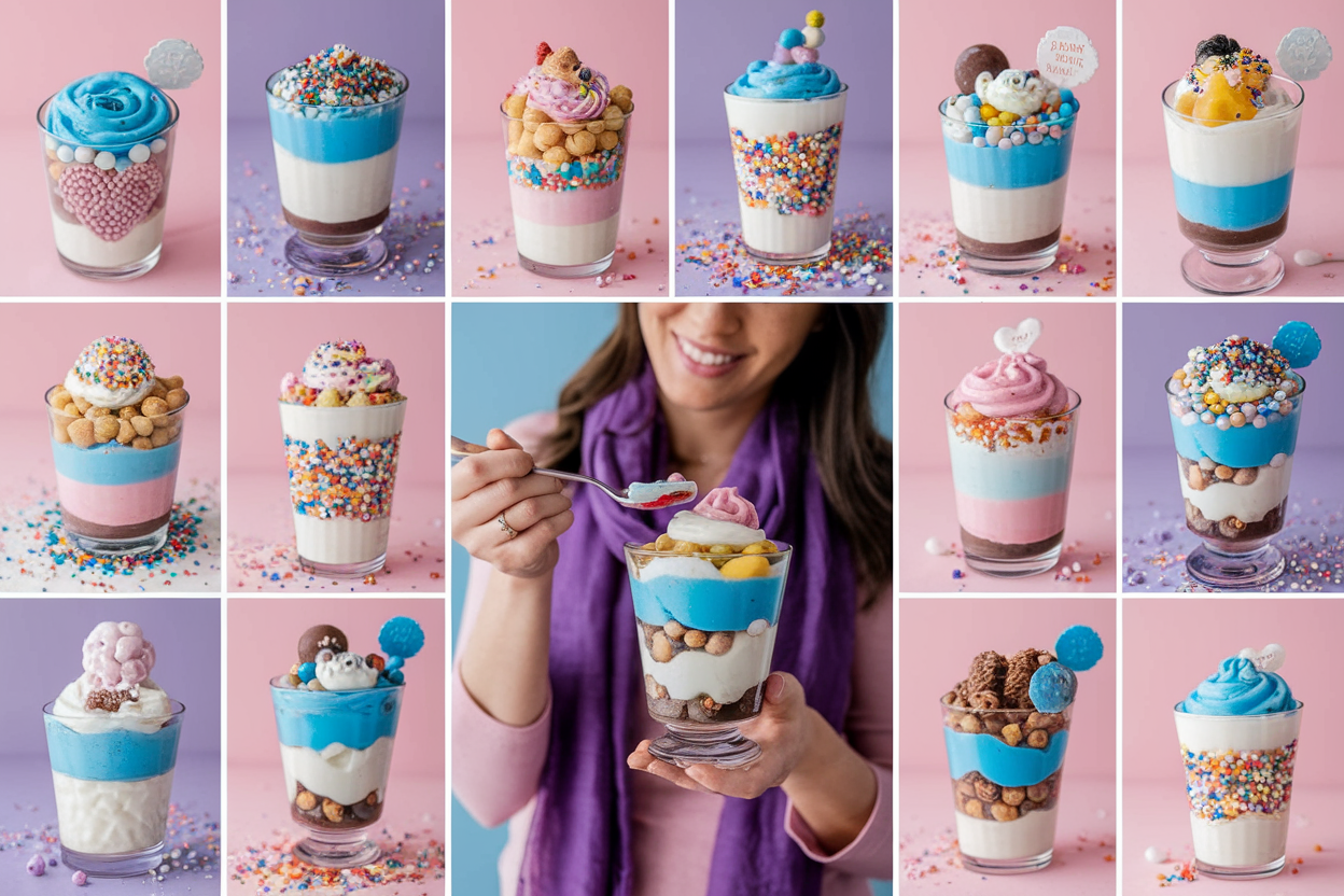 Baby Gender Reveal Blue and Pink Parfaits