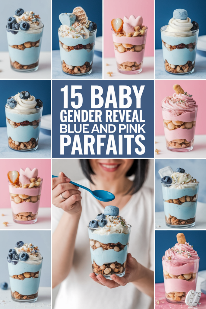 Baby Gender Reveal Blue and Pink Parfaits